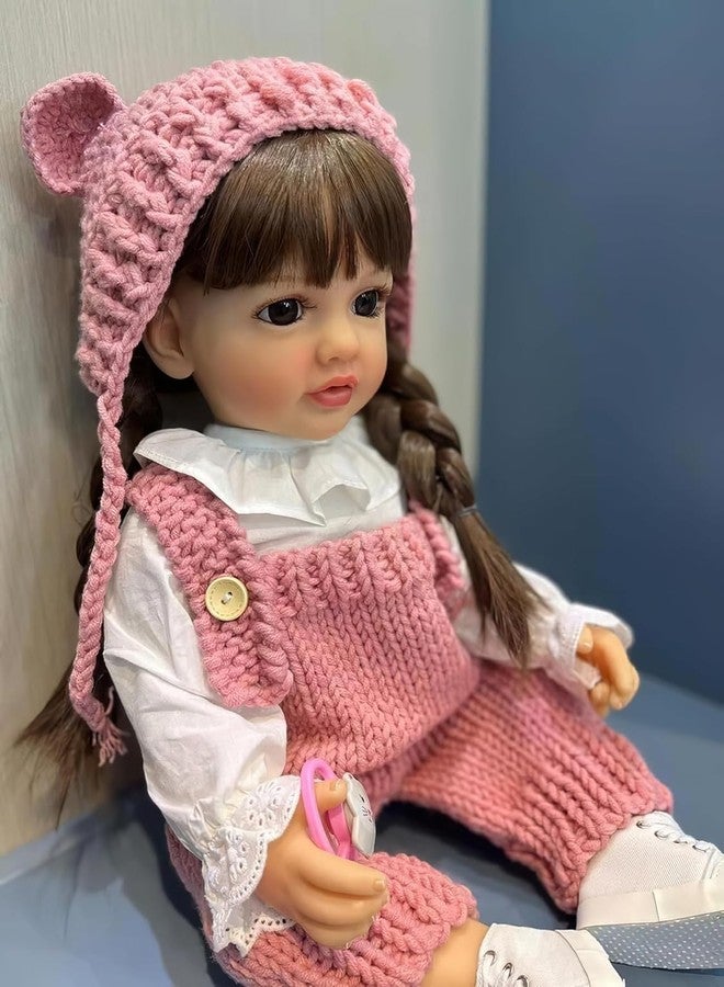 OOTLO 22" 55cm Lifelike Reborn Baby Doll Lovely Soft Doll Vinyl Silicone Realistic Looking Newborn Doll Girl Simulation Child Birthday Xmas Gift - Image 4